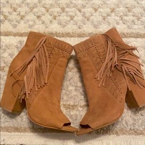 Rebecca Minkoff Iris Suede Fringed Ankle Booties